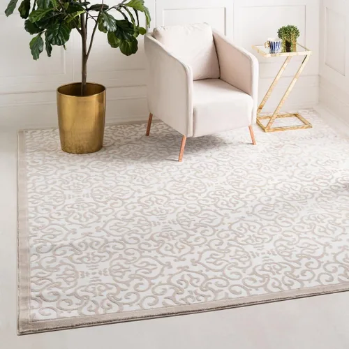 Vista 14 de Unique Loom Rushmore Collection - Alfombra Johnson (redonda, 6 pies 1 pulgada, blanco nieve/beige)