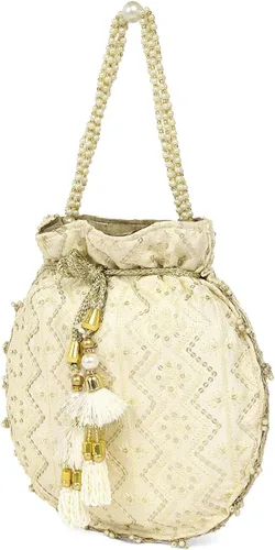 Vista 4 de Aheli Potli - Bolso de mano para mujer, hecho a mano, elegante, para novia, bolso de moda