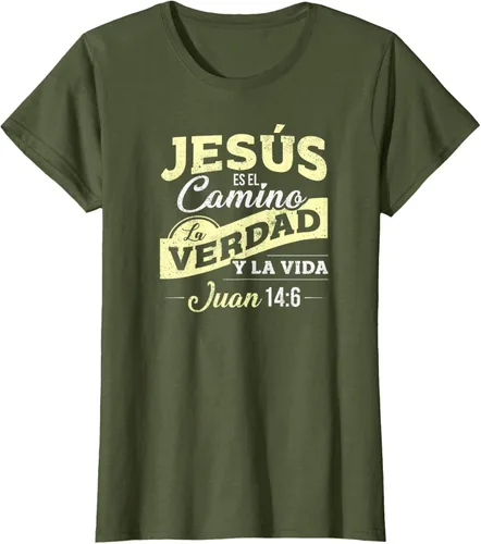 Vista 87 de Camisas de la Biblia de Jesus para los Cristianos Camiseta Española Negro