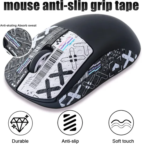 Vista 5 de JOMKIZ Cinta de agarre para mouse Logitech G Pro X Superlight, autoadhesiva, precortada, resistente al sudor, kit profesional de actualización