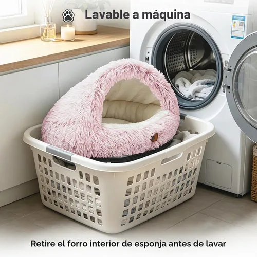 Vista 6 de YooxArmor Cama redonda para gatos, cama para perros pequeños y medianos Rosa
