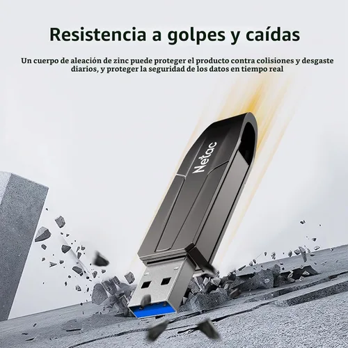 Vista 5 de Netac Unidad de estado sólido USB externa portátil de 128 GB de hasta 550 MB/s Tipo-c y USB 3.2 Interfaz dual para almacenamiento de datos