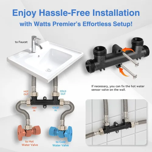 Vista 7 de Watts (596816) kit de válvula con sensor con sistema de recirculación de agua caliente instantánea