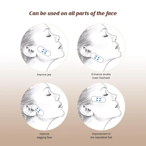 Vista 8 de Cinta de estiramiento facial invisible, 132 unidades, para doble barbilla, arrugas, levantamiento de piel flácida, cinta de levantamiento facial
