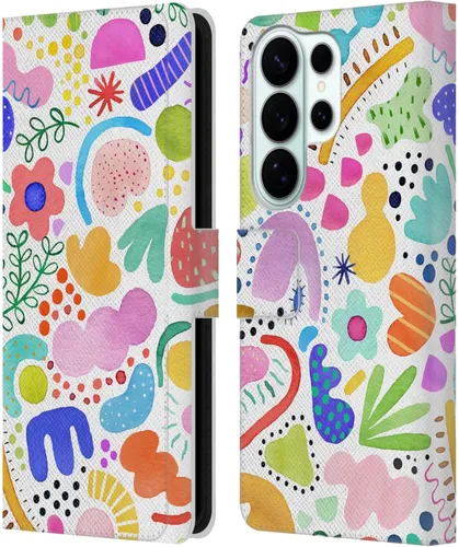 Vista 149 de Head Case Designs Officially Licensed Ninola Brushstrokes Black Summer Patterns Leather Wallet Case Compatible with Samsung Galaxy A07 4G