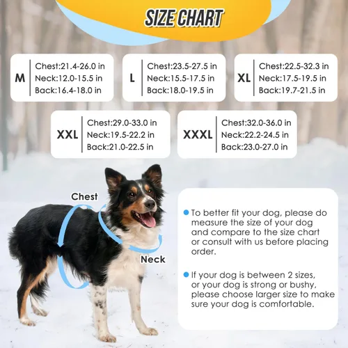 Vista 6 de SlowTon Abrigo de invierno para perro, resistente al viento, 3 capas de forro polar grueso y cálido, chaqueta para perro para clima frío, ropa Azul
