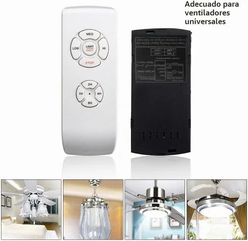 Vista 7 de Kit universal de control remoto para ventilador de techo, control remoto inalámbrico y kits de receptor para lámpara, ventilador de techo 3 en 1