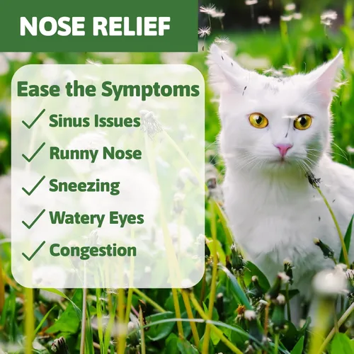 Vista 3 de Tratamiento de estornudos para gatos, suplementos nasales y sinusales felinos, fórmula en polvo de homeopatía, 3.53 oz