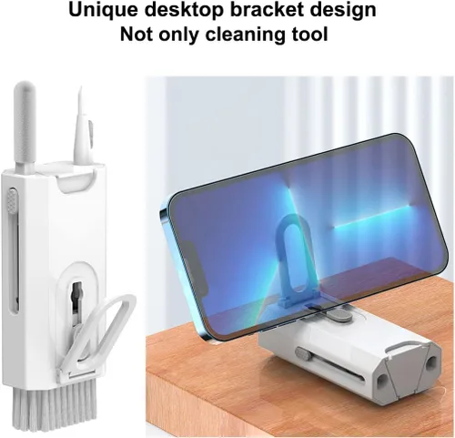 Vista 4 de Kit limpiador electrónico 8 en 1, herramientas de limpieza de teclado multifunción para Airpods, laptop, iPhone, auriculares, kit de limpieza