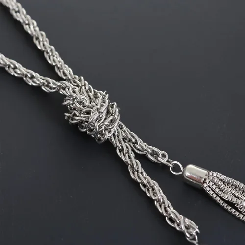 Vista 7 de Lariatneck larga borla collar con dije forma de Y Ajustable Nudo Cadena Borla Colgante para las mujeres