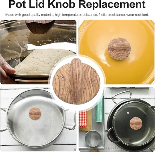 Vista 6 de DOITOOL Pomo universal de repuesto para tapa de olla resistente al calor, para woks de vapor y sartenes de sopa, paquete de 2 con tacto cómodo, 2.91
