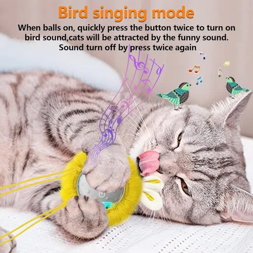 Vista 7 de Juguetes interactivos para gatos activados, juguetes de ejercicio súper potentes para gatos de interior (gris)