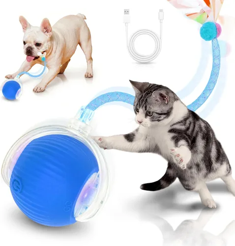 Vista 11 de Juguetes Interactivos para Gatos de Interior Pelota Automática Inteligente que Rueda para Gatitos Aburridos Mascota Mejorada de Movimiento Rápido