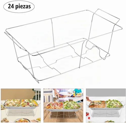 Vista 9 de Paquete de 24 soportes para bufé de alambre para rozar, 20 x 12 pulgadas