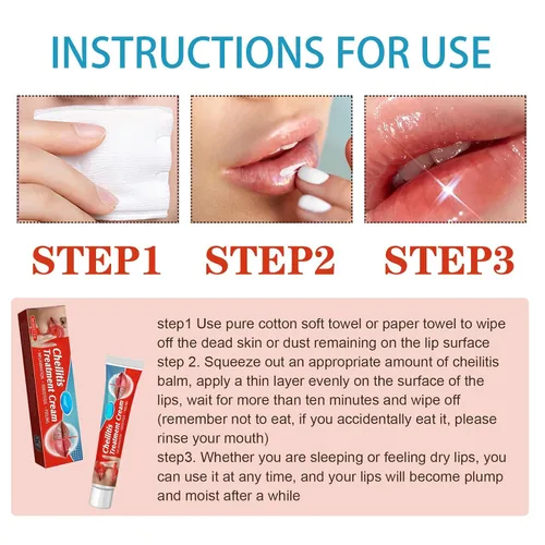 Vista 6 de Labios secos y agrietados, bálsamo labial curativo natural, crema orgánica para tratamiento de queilitis humectante durante todo el día, hombres