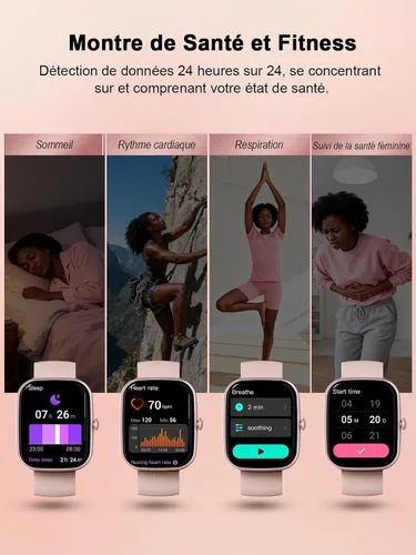 Vista 4 de invens Men's Women's Smart Watch with Bluetooth Call Smartwatch with Pedometer Heart Rate Monitor Oximeter Sports Watch for iPhone Android