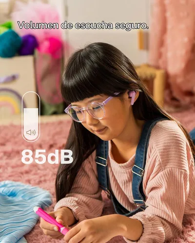 Vista 3 de Auriculares Belkin SoundForm Nano 2 Bluetooth para niños con micrófono integrado, vida útil de batería de 28H, volumen seguro de 85dB, resistencia