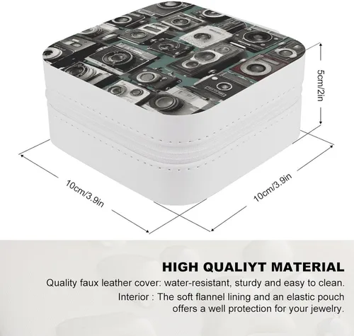 Vista 2 de Retro Cool Camera Collection Jewelry Box for Girls Women Custom Travel Jewelry Case Portable Jewelry Storage Box Mini Jewelry Organizer Case for