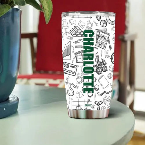 Vista 4 de Regalos personalizados de contador para hombres y mujeres, tazas de café aisladas de acero inoxidable de 20 onzas, regalo de contabilidad para papá