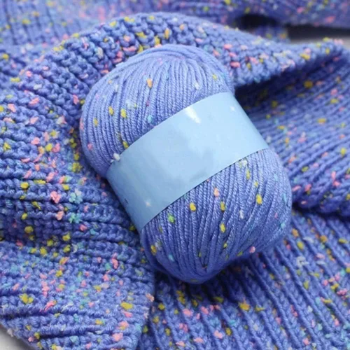 Vista 2 de Hilo de coser para tejer con puntos de 1.76 oz, bufanda, suéter, sombrero, ganchillo artesanal, hilo de lana elegante, simple, suave y cómodo