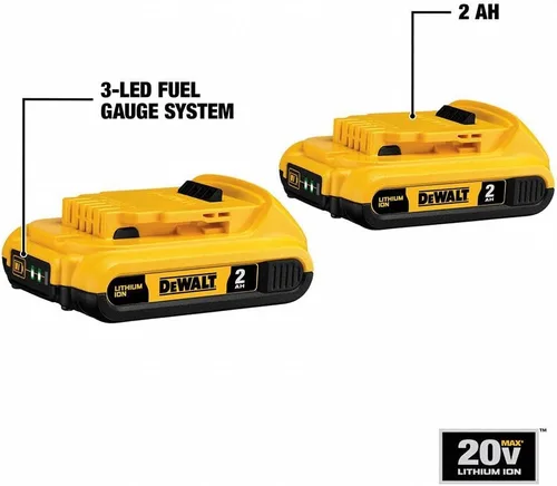Vista 8 de DEWALT DCB203-2 20V 2 baterías compactas XR de iones de litio