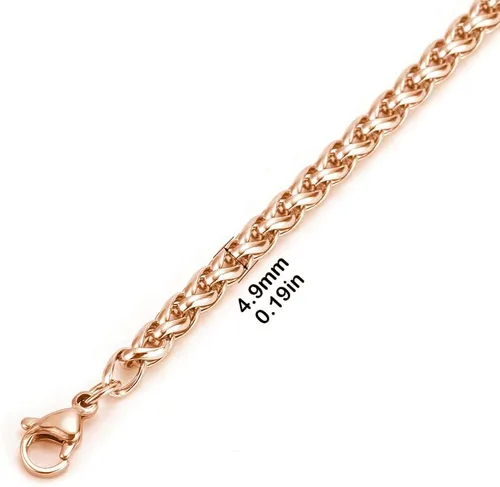 Vista 2 de Cadena de pulsera médica - Cadena de trigo de acero inoxidable intercambiable Pulsera de identificación de alerta médica
