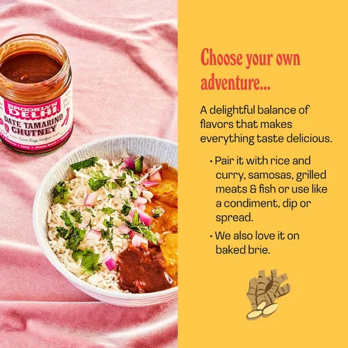 Vista 5 de Brooklyn Delhi - Date Tamarind Chutney - Made with Sweet Dates and Tamarind - Vegan, Nothing Artificial - 9oz