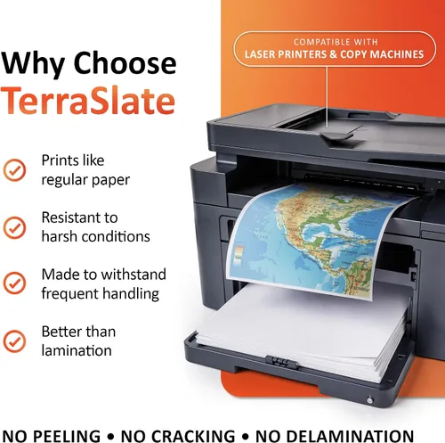 Vista 4 de TerraSlate Papel impermeable – 8 milésimas de pulgada de grosor 8.5 x 14 pulgadas, compatible con papel para impresora láser, papel blanco a prueba