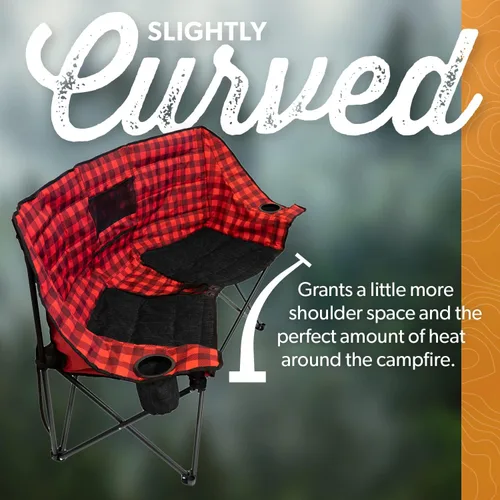 Vista 5 de Kuma Outdoor Gear Kozy - Silla de oso con bolsa de transporte, silla de campamento doble portátil de lujo para exteriores, para glamping, deportes