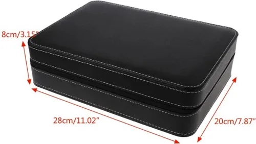 Vista 6 de ACULIP Necklace Organizer Jewelry Boxes for Women, Leather Watch Storage Zipper Bag Zipper Packing Box