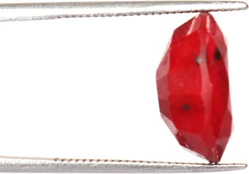 Vista 3 de Piedra preciosa facetada de forma ovalada de rubí en forma ovalada de 8,55 ct de corte rojo sangre Gema de rubí múltiples usos
