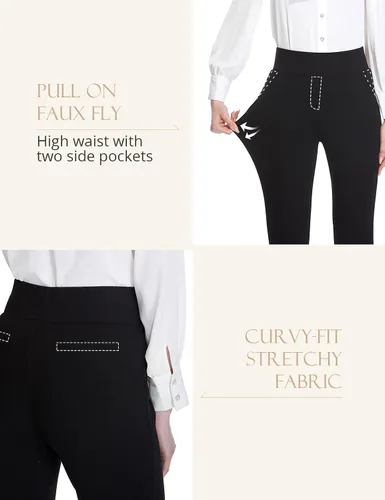 Vista 4 de Tapata Women's 26''28''30'' Skinny Dress Pants High Waist Slacks for Office Work Business Casual Tall Petite Stretch Pants