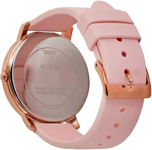 Vista 4 de Guess Nova - Reloj analógico de cuarzo para mujer con pulsera de silicona W1210L3 Rosa Reloj de cuarzo
