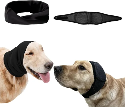 Vista 12 de Orejas silenciosas para perros que ladran la ansiedad, fundas para orejas de perro, redecilla para ruido Negro & blanco