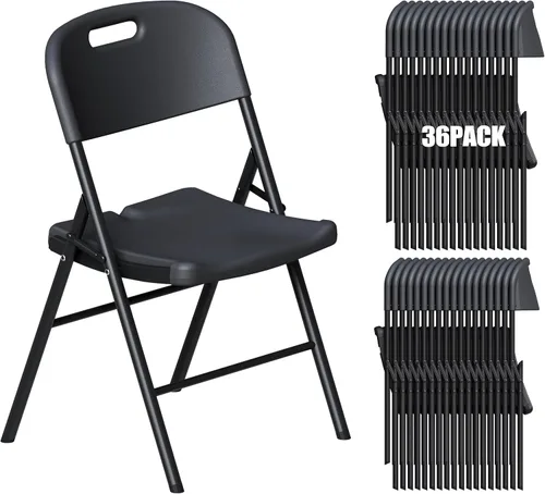 Vista 36 de Sillas plegables de resina con cojín para bodas, fiestas, paquete