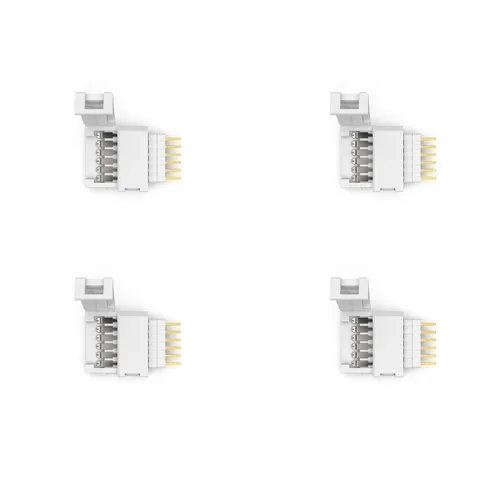 Vista 2 de Litcessory Conector de 6 pines a extremo cortado compatible con tiras de luz Nanoleaf Essentials (paquete de 4, blanco)