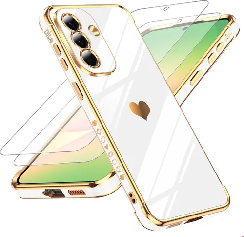 Vista 149 de LeYi Funda para Motorola-G 2025: Love Heart Plating Luxury, Negro
