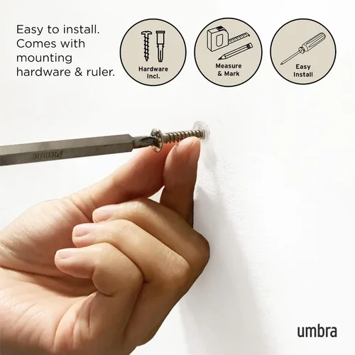 Vista 6 de Umbra Flip - Perchero de pared con 3 ganchos Blanco/Níquel