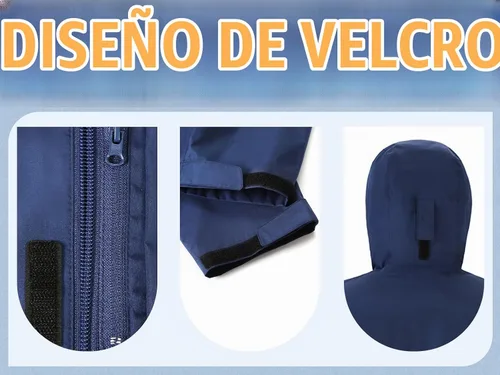 Vista 5 de Rizzon Traje de lluvia de pesca para hombre, impermeable, chaqueta de lluvia, pantalones con capucha, equipo de clima sucio marino