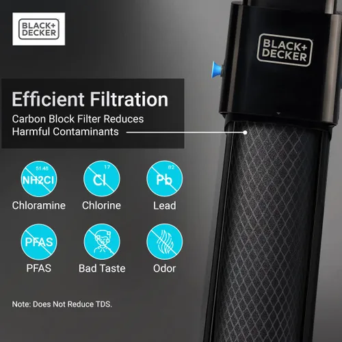 Vista 4 de BLACK+DECKER Cartucho de filtro de repuesto para debajo del fregadero de 15 pulgadas Filtración eficiente 16,000 galones Certificado NSF/ANSI