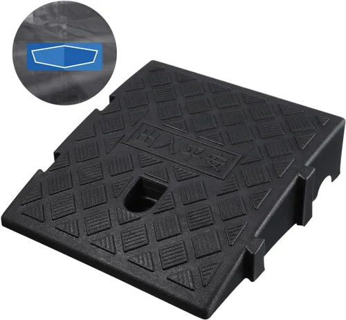 Vista 3 de GANAZONO Rampa para silla de ruedas para exteriores, rampa auxiliar para silla de ruedas, almohadilla auxiliar de pendiente, rampa de umbral, rampa