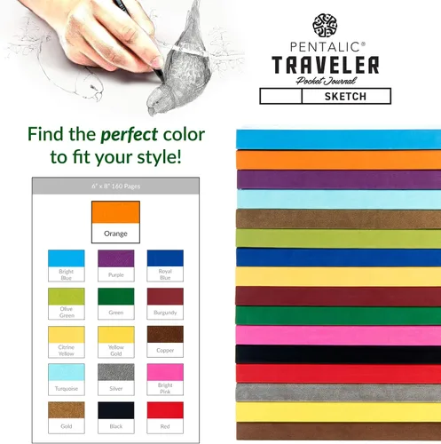 Vista 8 de Cuaderno de bocetos Travelers Dot Grid Pentalic Art, libre de ácidos
