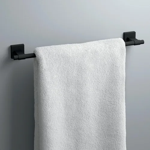 Vista 2 de Franklin Brass Maxted (1 paquete) Barra para toallas de 18 pulgadas para baño, barra para toallas color negro mate para pared de baño, soporte