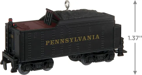 Vista 5 de Hallmark Keepsake Adorno de Navidad 2023, Lionel Pennsylvania K4 Tender, adorno de tren de metal, regalos de tren