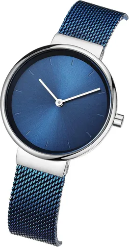Vista 2 de Reloj de pulsera de cuarzo para mujer, de acero inoxidable, con correa de malla de acero inoxidable