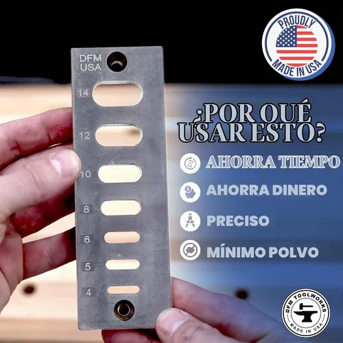 Vista 4 de DFM Tool Works Placa de ajuste A2 Domino Tenon – Compatible con carpinteros Festool Domino – Recorta tamaños de 0.157 in a 0.551 in – Se adapta a