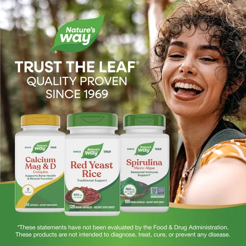 Vista 7 de Nature's Way Arroz de levadura roja, soporte tradicional*, 120 cápsulas veganas