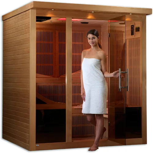Vista 2 de DYNAMIC SAUNAS Golden Designs Monaco - Sauna de infrarrojos lejanos CEM para 6 personas cerca de cero (acabado natural)