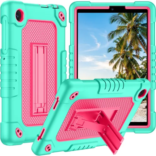 Vista 8 de Funda protectora para tablet TCL Tab 8 Plus, correa para el hombro, silicona suave y parte trasera dura, a prueba de golpes, para TCL Tab 8 Plus/TCL