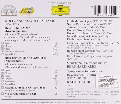Vista 2 de Mozart Kronungmesse Spatzenmesse Ave Verum Corpus Exsultate, Jubilate